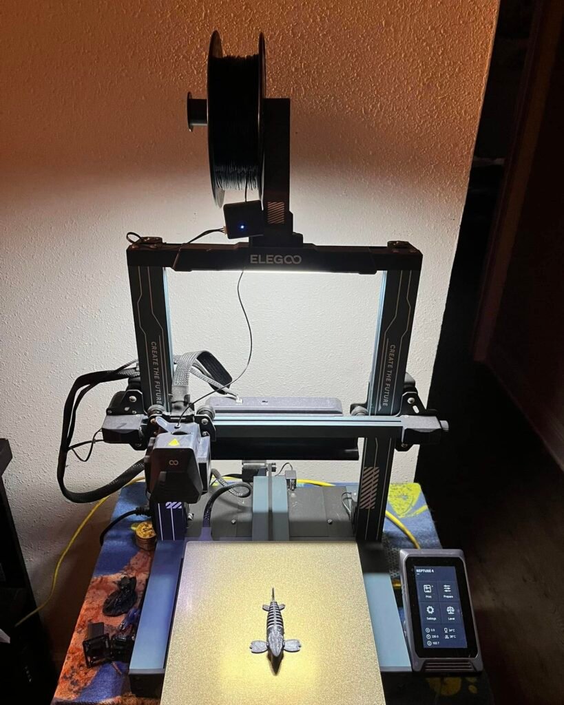 view of our own purchase testing elegoo neptune 4 budget 3d printer uk for beginners unboxing package arrival several weeks to months