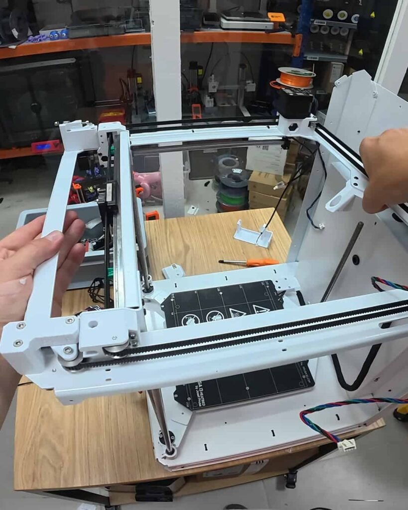view of our own purchase testing original prusa core one (best for professional precision) 3d printer for small business uk unboxing package arrival several weeks to months